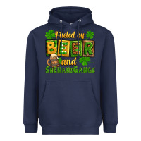 Navy St. Patrick's Fueled by beer and shenanigangs Heavyweight Hoodie - OliviaCreatesArt