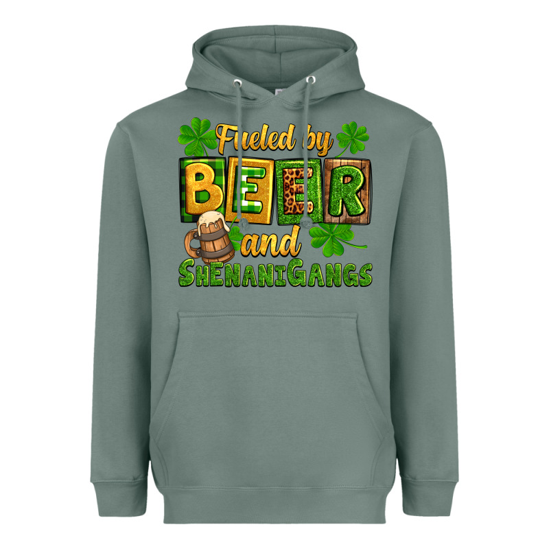 St. Patrick's Fueled By Beer And Shenanigangs Heavyweight Hoodie by OliviaCreatesArt | Teevron