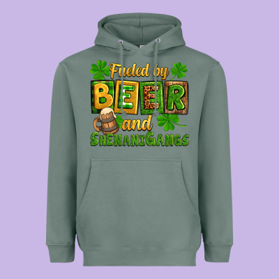 St. Patrick's Fueled By Beer And Shenanigangs Heavyweight Hoodie Designed By Oliviacreatesart