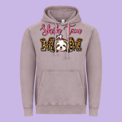Shih Tzu Mom Vintage Hoodie Designed By Jasminsmagicworld