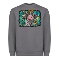 Storm baby pig with leopard background Heavyweight Sweatshirt - BarkalooDesign