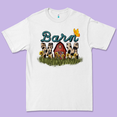 Barn Mom Sunflower Premium Tee Designed By Nancycooperartshop