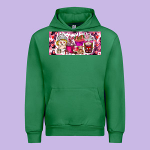 Valentine Coffee Urban Hoodie Designed By Cowhidedigitalart