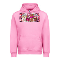 Fuchsia Pink Valentine Coffee Urban Hoodie - CowhideDigitalArt