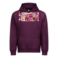 Mauve Wine Valentine Coffee Urban Hoodie - CowhideDigitalArt