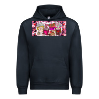 Navy Valentine Coffee Urban Hoodie - CowhideDigitalArt