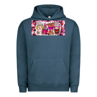 Pigment Midnight Navy Valentine Coffee Urban Hoodie - CowhideDigitalArt