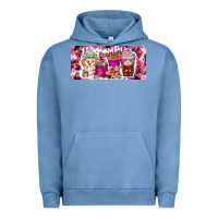 Pigment Pebble Blue Valentine Coffee Urban Hoodie - CowhideDigitalArt