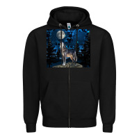 Black wolf howling at the moon Zipper Hoodie - TumblerDesignByShophia
