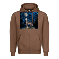 Chestnut wolf howling at the moon Zipper Hoodie - TumblerDesignByShophia
