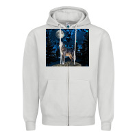 Dove Grey wolf howling at the moon Zipper Hoodie - TumblerDesignByShophia