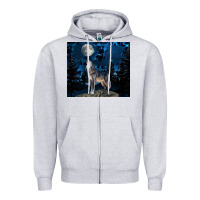 Heather Grey wolf howling at the moon Zipper Hoodie - TumblerDesignByShophia