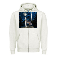 Oatmeal Heather wolf howling at the moon Zipper Hoodie - TumblerDesignByShophia