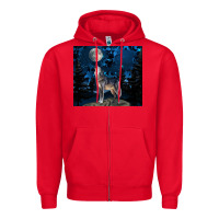 Red wolf howling at the moon Zipper Hoodie - TumblerDesignByShophia