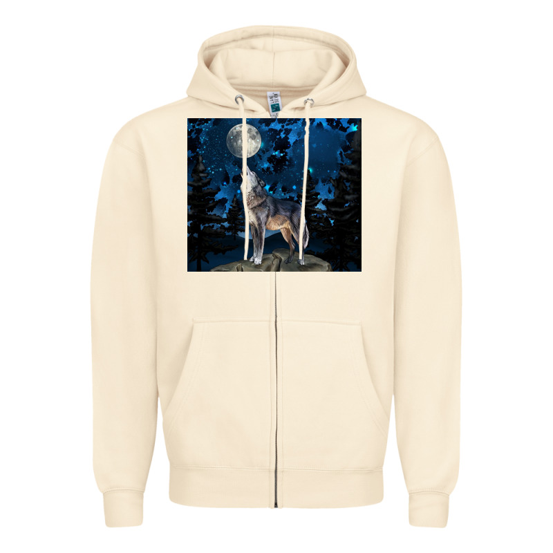 Wolf Howling At The Moon Zipper Hoodie by TumblerDesignByShophia | Teevron