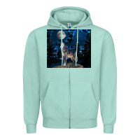 Seafoam wolf howling at the moon Zipper Hoodie - TumblerDesignByShophia