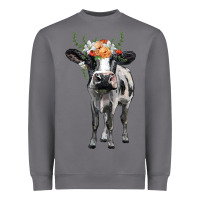 Storm holstein cow floral wreath Heavyweight Sweatshirt - BarkalooDesign