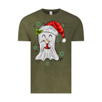 Vintage Olive merry christmas ghost Vintage Tee - MaliasSmallBusiness
