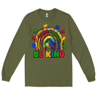Army Green autism awareness rainbow Long Sleeve Tee - Artiststas