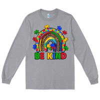 Heather Grey autism awareness rainbow Long Sleeve Tee - Artiststas