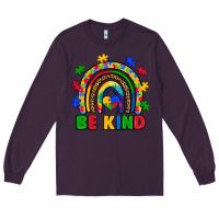 Plum autism awareness rainbow Long Sleeve Tee - Artiststas
