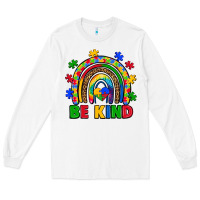 White autism awareness rainbow Long Sleeve Tee - Artiststas