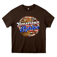 Chocolate Brown american babe Heavy Core Tee - JahusDesignShop
