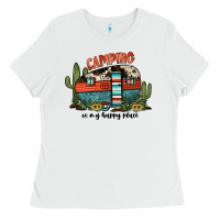 Camping Is My Happy Place Ladies Tee | Teevron