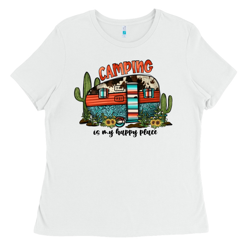 Camping Is My Happy Place Ladies Tee by JahusDesignShop | Teevron