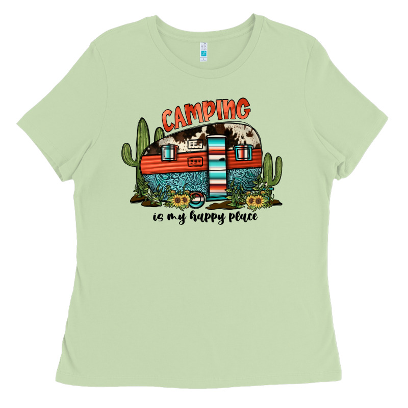 Camping Is My Happy Place Ladies Tee by JahusDesignShop | Teevron