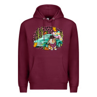 Burgundy Western rabbit Easter Day Premium Hoodie - CowGirlArtShop