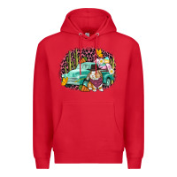 Red Western rabbit Easter Day Premium Hoodie - CowGirlArtShop