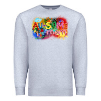 Heather Grey Au-some mom Autism Premium Sweatshirt - FaDigitalArtStudio