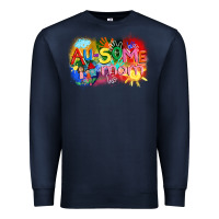 Navy Au-some mom Autism Premium Sweatshirt - FaDigitalArtStudio