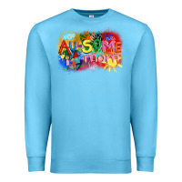 Ocean Blue Au-some mom Autism Premium Sweatshirt - FaDigitalArtStudio
