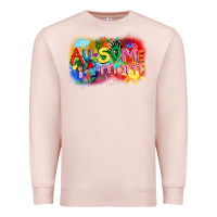 Pale Pink Au-some mom Autism Premium Sweatshirt - FaDigitalArtStudio