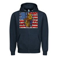 Navy jesus christ with american flag Zipper Hoodie - TumblerDesignByShophia