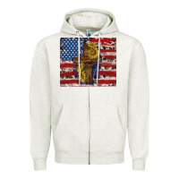 Oatmeal Heather jesus christ with american flag Zipper Hoodie - TumblerDesignByShophia