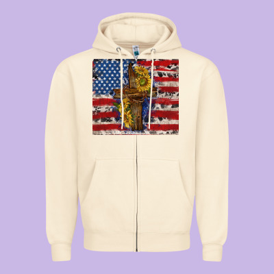Jesus Christ With American Flag Zipper Hoodie Designed By Tumblerdesignbyshophia