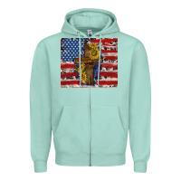 Seafoam jesus christ with american flag Zipper Hoodie - TumblerDesignByShophia