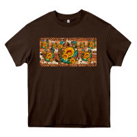 Chocolate Brown sunflower gemstone leopard cowhide horseshoe license plate Heavy Core Tee - Artiststas