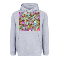 Heather Grey Easter bunnys eggs Heavyweight Hoodie - OliviaCreatesArt