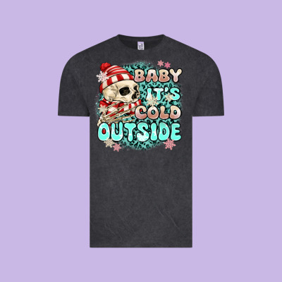 Baby Its Cold Outside Skeleton Vintage Tee Designed By Maliassmallbusiness