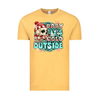 Vintage Mustard baby its cold outside skeleton Vintage Tee - MaliasSmallBusiness