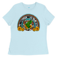 Baby Blue cactus sunflower horseshoe rainbow Ladies Tee - Artiststas