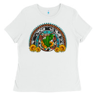 White cactus sunflower horseshoe rainbow Ladies Tee - Artiststas