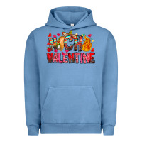 Pigment Pebble Blue Nacho Valentine Urban Hoodie - CowhideDigitalArt