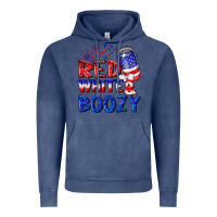 Vintage Denim red white boozy Vintage Hoodie - NancyCooperArtShop