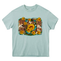 Arona sunflower gemstone leopard cowhide horseshoe background Heavy Core Tee - Artiststas