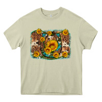 Mossy sunflower gemstone leopard cowhide horseshoe background Heavy Core Tee - Artiststas